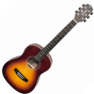Violão Aço Travel Eletroacústico Giannini Performance GTG-36S EQ SBS Sunburst Satin com Shape Dreadnought 3/4, Pré-Amplificador GN-3T e Bag