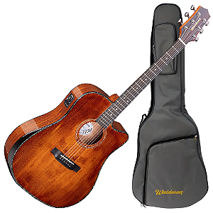 Violão Eletroacústico Aço Waldman DCEX-1841 FSB Abadia Fire Sunburst com Tampo Sólido e Bag