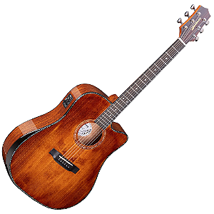 Violão Eletroacústico Aço Waldman DCEX-1841 FSB Abadia Fire Sunburst com Tampo Sólido e Bag