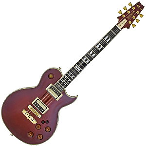 Guitarra Japonesa Aria Pro II PE-R100 Antique Brown com Captadores Classic Power HH e Ponte Aria Original SPT