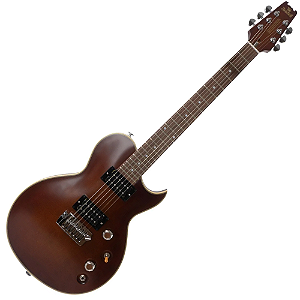 Guitarra Japonesa Aria Pro II PE-1500RI Stained Brown com Captadores DiMarzio Super Distortion HH e Ponte Super Matic