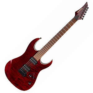 Guitarra Waldman WIGR220 QRD Quilted Red com Captadores HH Cerâmicos e Ponte Tremolo Semi-Flutuante 2 Pivôs Black