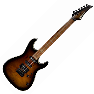 Guitarra Waldman WIS160 SBRB Spalted Brown Burst com Captadores HSS Cerâmicos e Ponte Tremolo Vintage 2 Pivôs