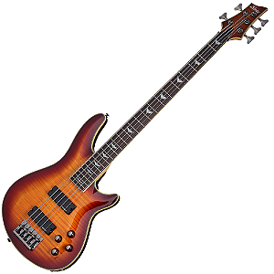 Contrabaixo Schecter Omen Extreme-5 Vintage Sunburst 5 Cordas com Captadores Schecter Diamond Bass e Pré-Ativo 2-Band EQ 35" Scale 2049