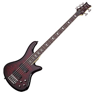 Contrabaixo Schecter Stiletto Extreme-5 Black Cherry Top Maple Figured Captadores Diamond Bass Humbucker Eletrônica Ativa 2 Bandas 2502