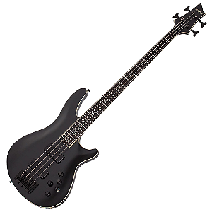 Contrabaixo Schecter SLS Evil Twin-4 Satin Black com Captadores Fishman Fluence Bass Soapbar e Ponte Schecter Custom Bass String Thru 1392