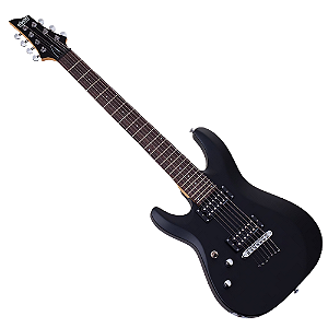 Guitarra Schecter C-7 Deluxe LH Satin Black com Captadores Schecter Diamond Plus HH e Ponte Tune-O-Matic String-Thru 439