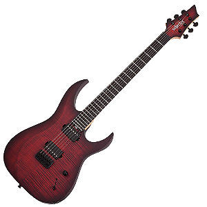 Guitarra Schecter Sunset-6 Extreme Scarlet Burst com Captadores Schecter USA Pasadena e Sunset Strip HH e Ponte Hipshot Hardtail String-Thru 2571