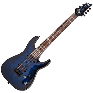 Guitarra Schecter Omen Elite-7 See Thru Blue Burst Black Cherry Burst Captadores Diamond Heretic Eletrônica 7 Cordas 2458