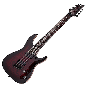 Guitarra Schecter Omen Elite-7 MS Black Cherry Burst Captadores Diamond Heretic Eletrônica 7 Cordas 2462