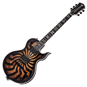 Guitarra Wylde Audio Odin Grail Buzzsaw Charcoal Burst com Captadores Schecter USA SuperCharger Mach-6 e Ponte Hipshot Hardtail 4539