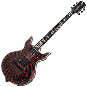 Guitarra Schecter Heathen Grail Tortoise Black Blizzard com Captadores SuperCharger Mach-6 e Ponte Hipshot Hardtail 4550