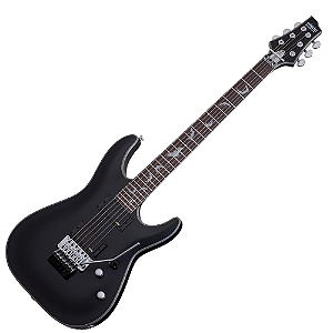 Guitarra Schecter Damien Platinum-6 FR SBK Satin Black com Captadores EMG 81/85 HH e Ponte Floyd Rose Special 1183
