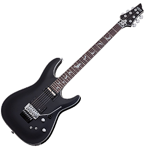 Guitarra Schecter Damien Platinum-6 FR-S SBK Satin Black com Captadores EMG 81 e Sustainiac e Ponte Floyd Rose Special 1189