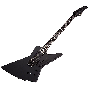 Guitarra Schecter Jake Pitts E-1 FR-S Satin Black Open Pore com Captadores Schecter USA Apocalypse-VI e Sustainiac e Ponte Floyd Rose 1500 Series 2952