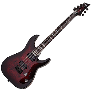 Guitarra Schecter Omen Elite-6 Black Cherry Burst com Captadores Schecter Diamond Heretic HH e Ponte Tune-O-Matic String-Thru 2450