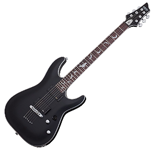 Guitarra Schecter Damien Platinum-6 Satin Black com Captadores EMG 81/85 e Ponte TonePros Tune-O-Matic 1181
