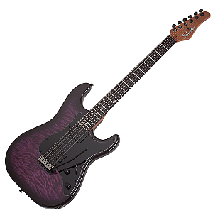 Guitarra Schecter Traditional Pro Trans Purple Burst TPB #865 com Captadores Schecter USA Z-Plus HH e Ponte Diamond Vintage Tremolo