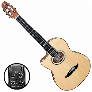 Violão Eletroacústico Náilon Giannini Performance GNF-3 CEQ NS Natural Satin Canhoto com Equalizador GN-3T e Cutaway
