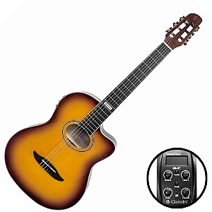 Violão Eletroacústico Náilon Giannini Performance GNF-3 CEQ TS Tobacco Sunburst com Equalizador GN-3T e Cutaway