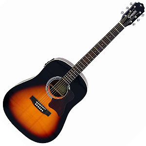 Violão Eletroacústico Giannini Performance Plus GSS Plus EQ Vintage Sunburst VSB com Equalizador MT-3 Ativo 3 Bandas e Afinador Cromático