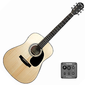 Violão Eletroacústico Giannini Performance Deluxe DRF DLX EQ Natural Glossy NG com Equalizador Fishman Presys ll Ativo 2 Bandas e Afinador