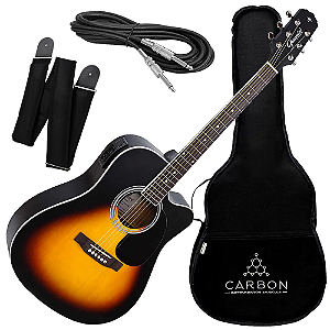 Kit Violão Eletroacústico Giannini Performance GDC-1 CEQ VSB Vintage Sunburst Satin com Captador Piezo e Equalizador 4 Bandas