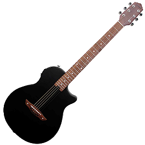 Violão Aço Elétrico Flat Cutaway Giannini Stage STS MAR CEQ Satin Black SBK com Equalizador UK-T3 Ativo 3 Bandas e Afinador Cromático