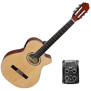 Violão Eletroacústico Giannini Performance GNF-1D CEQ Natural Satin NS com Equalizador GN-3T Ativo 3 Bandas e Afinador