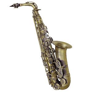 Saxofone Alto P. Mauriat System-76 II ADK Dark Vintage com Tudel Super VI e Campana Gravada Manualmente