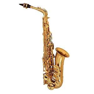 Saxofone Alto Cannonball ASCEP-L Sceptyr Series Gold Lacquer com Campana One-Piece Hand-Hammered, Chaves Power-Forged Brass e Pads Italian Pisoni