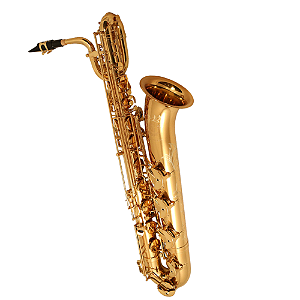 Saxofone Barítono Cannonball B7-L Artist Series Gold Lacquer com Campana One-Piece Hand-Hammered e Chaves com Pedras Semipreciosas