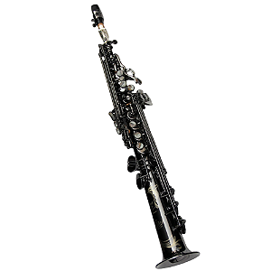 Saxofone Soprano Cannonball GS5-B Gerald Albright Signature Series Black Nickel com Tudel FAT Neck e Campana Big Bell de Uma Peça Martelada à Mão