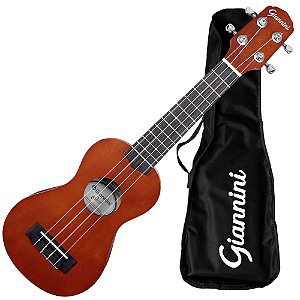 Ukulele Eletroacústico Soprano Giannini Start UKS-21 EL NS Natural Satin com Captador Piezo e Saída P-10