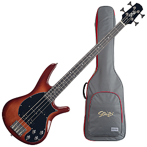 Contrabaixo Seizi Thunder PJ-4 Sunburst com Captadores Seizi Jutsu Alnico V PJ e Escala Purple Heart e Bag