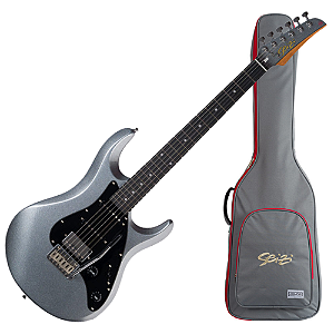 Guitarra Seizi Katana Ghost Silver Sparkle com Captadores Seizi Jutsu Alnico V HSS Ponte Flutuante 2 Pivôs e Bag