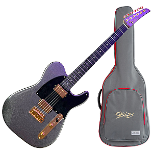 Guitarra Seizi Katana Kabuto TL Space Grey com Captadores Seizi Jutsu Alnico V HH Ponte Flutuante 2 Pivôs e Bag