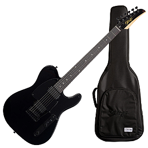 Guitarra Seizi Katana Kabuto TL All Black com Captadores Seizi Jutsu Alnico V HH Ponte Flutuante 2 Pivôs e Bag