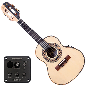 Cavaco Eletroacústico Rozini Show RC17.AT.F Canhoto Natural Fosco com Tampo Spruce Maciço e Pré Fishman Presys II 2 Bandas Afinador
