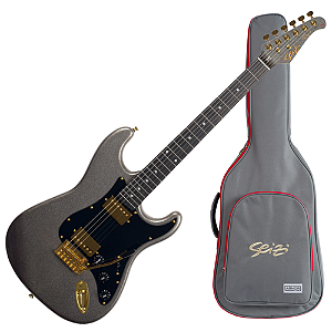 Guitarra Seizi Vintage Ronin HH Reinaldo Meirelles Silver Sparkle com Captadores Seizi Jutsu Alnico V Ponte Flutuante 2 Pivôs e Bag
