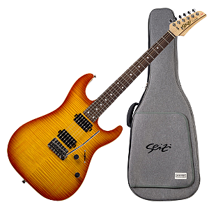 Guitarra Seizi Katana Ozielzinho MK3 Desert Flame com Captadores Seizi Jutsu Alnico V HH Ponte Flutuante 2 Pivôs e Bag