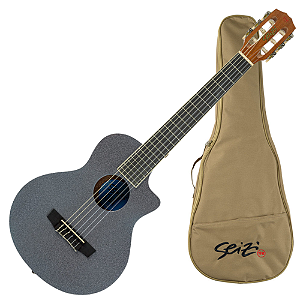 Violão Acústico Seizi Fun Panda Nylon Space Grey Sparkle com Madeira Sapele Laminado e Bag 10360970