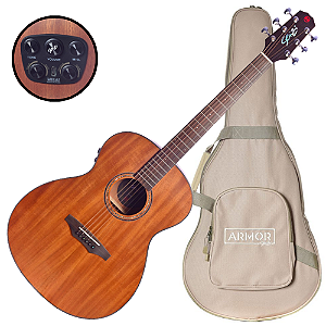 Violão Eletroacústico Seizi Supreme Fuji Mirai Mahogany Satin com Tampo Mahogany Sólido Pré Seizi Mirai Efeitos Reverb/Delay/Chorus Desplugado e Bag Armor 10360539