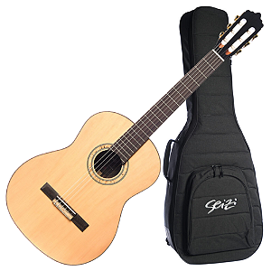 Violão Acústico Seizi Supreme All Solid Yatta Spruce Natural com Cordas de Nylon Madeira Rosewood Sólido e Bag