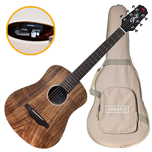 Violão Eletroacústico Seizi Supreme Baby Kaiju Koa com Captador Fishman Sonitone Cordas de Aço Madeira Koa Sólido e Bag