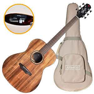 Violão Eletroacústico Seizi Supreme Fuji Koa com Captador Fishman Sonitone Cordas de Aço Madeira Koa Laminado e Bag