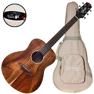 Violão Eletroacústico Seizi Supreme Mini Ryu Koa Satin com Tampo Koa Sólido Pré Fishman Sonitone e Bag Armor 10360358