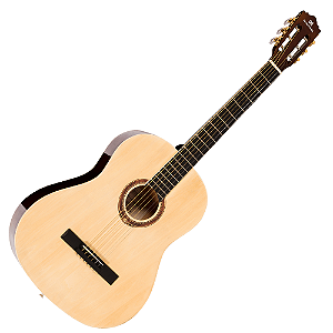 Violão Acústico Michael Go Play VM15S Preto com Tensor Dual-Action Tarraxas Douradas Encordoamento Aço e Acabamento Brilhante