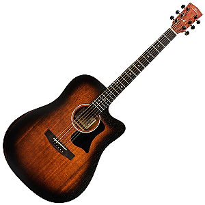 Violão Eletroacústico Michael Enigma VME630 TB (Tobacco Burst) com Tampo Spruce Pré Michael Cleverly Tarraxas Matte Black Die Cast Encordoamento Aço e Acabamento Open Pore