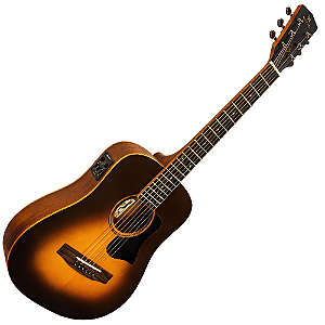 Violão Eletroacústico Michael Elegance VME700 VS (Vintage Sunburst) com Tampo Spruce Pré Michael Cleverly Tarraxas Matte Black Die Cast Encordoamento Aço e Acabamento Open Pore